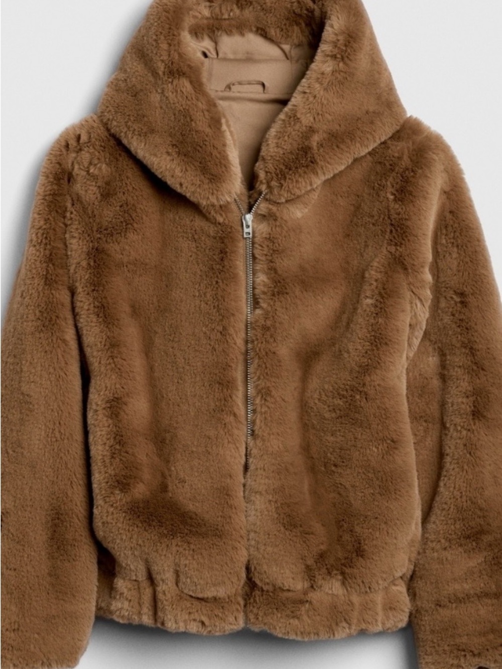 GAP Teddy Jacket in Brown Faux Fur